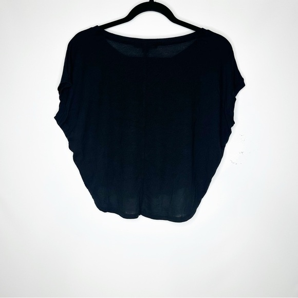 All Saints Classic Black Modal Silk Short Sleeve Top Size Small - Picture 4 of 4